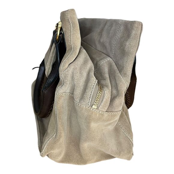 Cole Haan Rare Madelyn Brown Suede Leather Hobo Satchel Shoulder Bag Magnetic - Picture 3 of 10